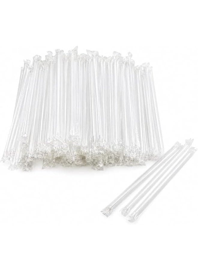Disposable Straws, 50 Pieces, Individually Wrapped, Food Grade, Clear Cups & Straws (٧)