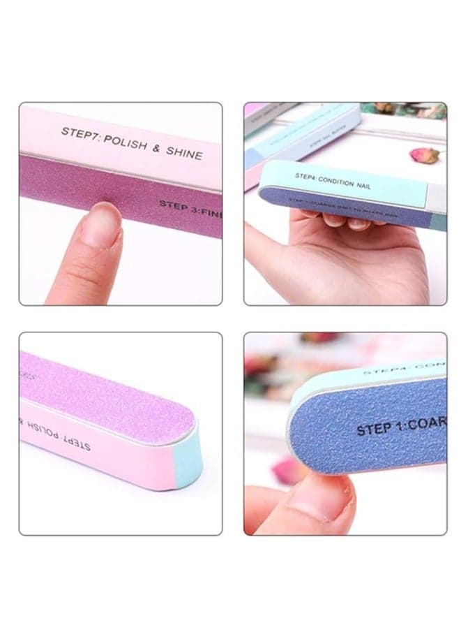 Nail Files Buffer Emery Board Nail Care Double Sided Grit Nail Buffering Files Girl Woman Professional Manicure Nail Care Pedicure Sanding Polishing Tool For Pedicure (3 pieces) Makeup Tools & Accessories (7)