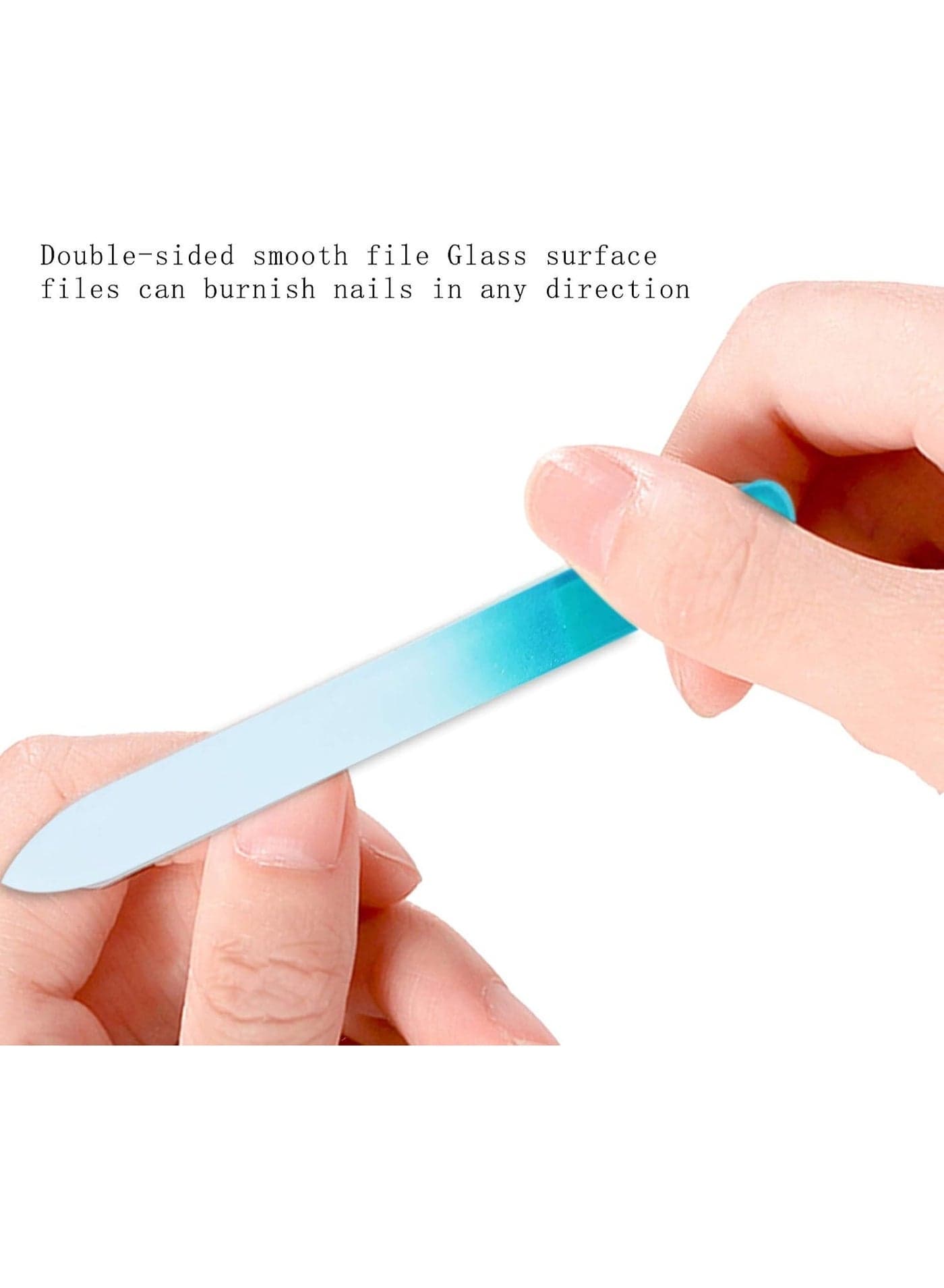 2 PCS Glass Nail File Crystal Nail Files Double Sided nail file Washable Best Glass Nail Files for natural nails Manicure Pedicure Tool and Nail Buffering Files Etched nail files Makeup Tools & Accessories (٣)