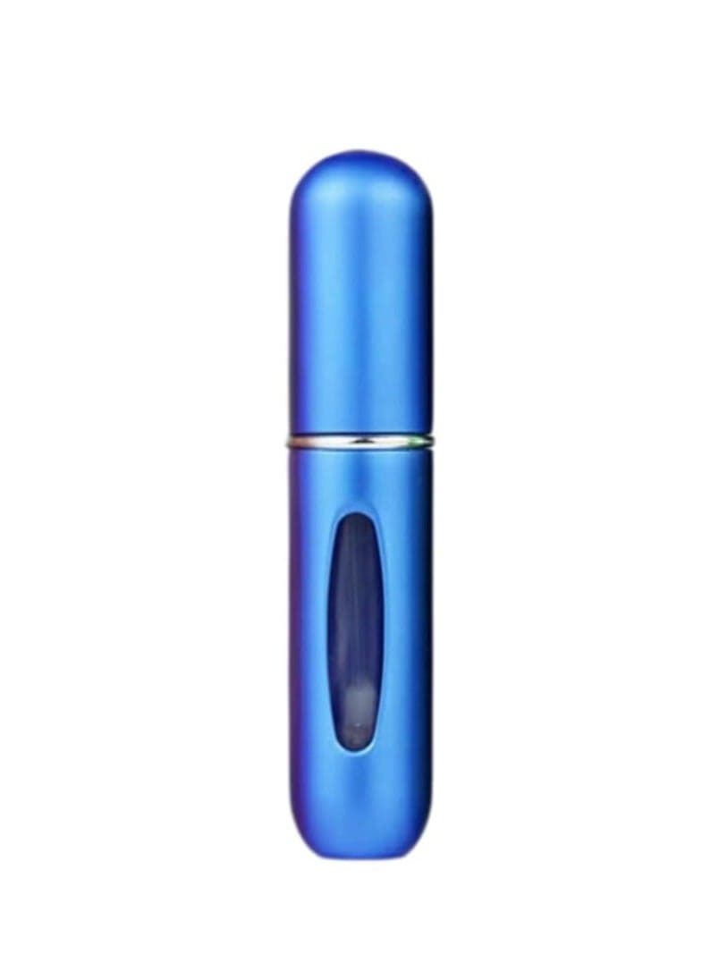Luxury Mini Portable Refillable Perfume Bottle 5ml Round Tube Pump Empty Cosmetic Travel Perfume Bottle (Bright Blue)
