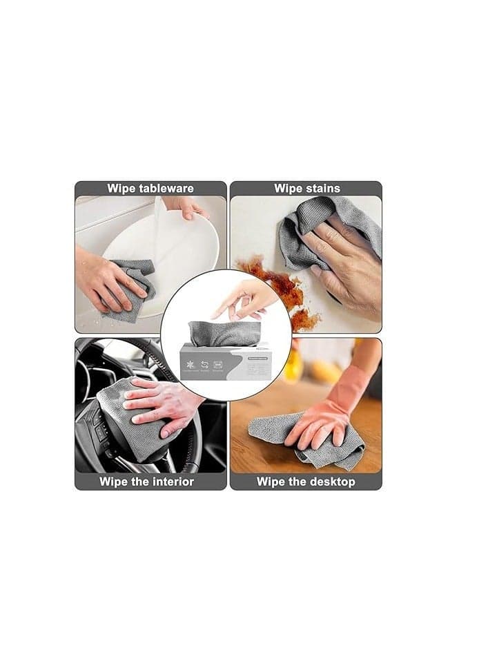 Microfiber Towels in Practical Box – 20 Soft and Absorbent Cleaning Cloths Bath Towels