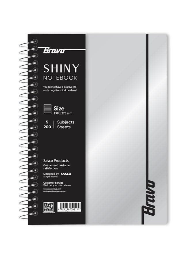 New Shiny Notebook 5 Subjects, 200 sheets, Double Hard Cover