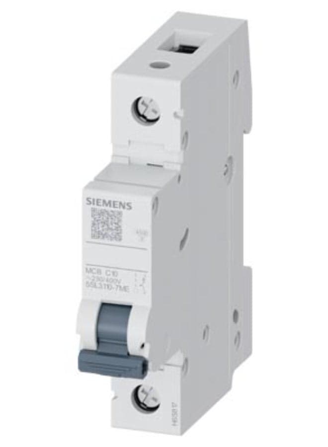 Siemens SENTRON 5SL3110-7ME Miniature Circuit Breaker (MCB) - 1-Pole, 10A, 4.5 kA Breaking Capacity, Type C Breakers Load Centers & Fuses
