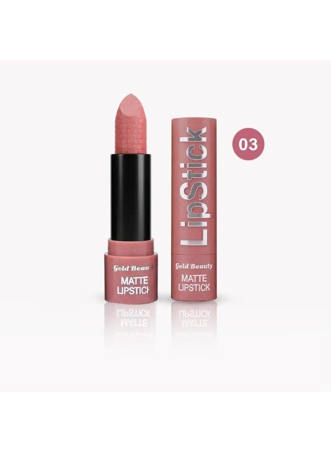Gold Beauty Creamy Matte LipstickNourishing and moisturizing stick lipstick enriched with natural oils and butter.03