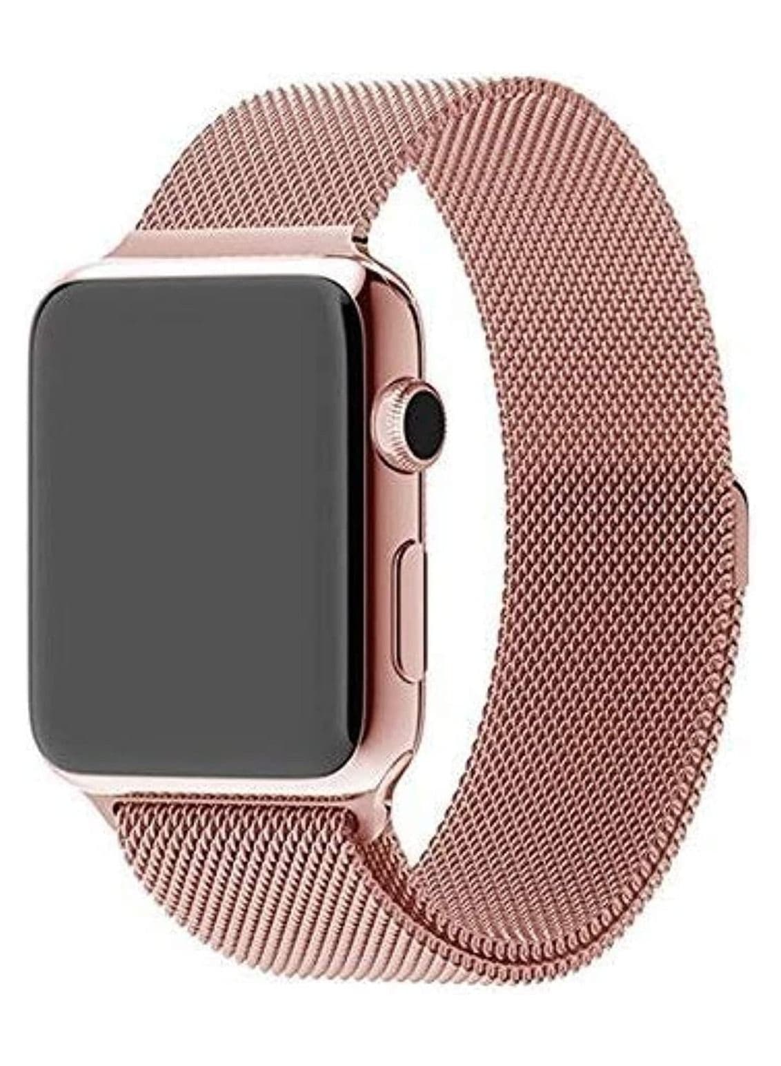 Magnetic Milanese Loop Stainless Steel Band for Smart iwatch 42mm 44mm 45mm 49mm - Rose Gold
