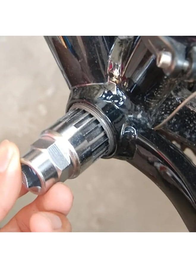 Bicycle and Mountain Bike Repair Tool Wrench | Socket Tool for Installing and Removing Pedal Axles and Bike Cassette Bike Tools & Maintenance (٣)
