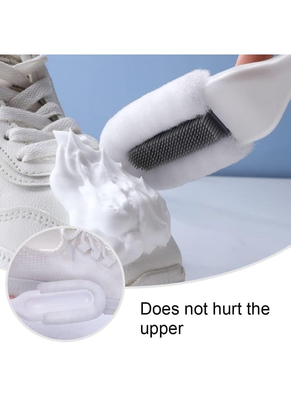Complete 3-in-1 Shoe Care Brush – Deep Clean Sneaker Brush with Multi-Bristle System and Built-In Polishing Sponge, Comfortable Long Handle (2)