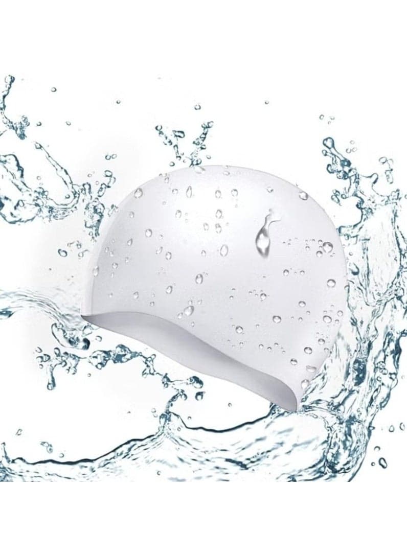 High-performance silicone swimming cap with a hydrodynamic shape, one size fits all for adults - swimming cap for long hair - waterproof swimming cap - silicone swimming cap - swimming gear - swimming accessories - water toys - swimming supplies Swim Caps