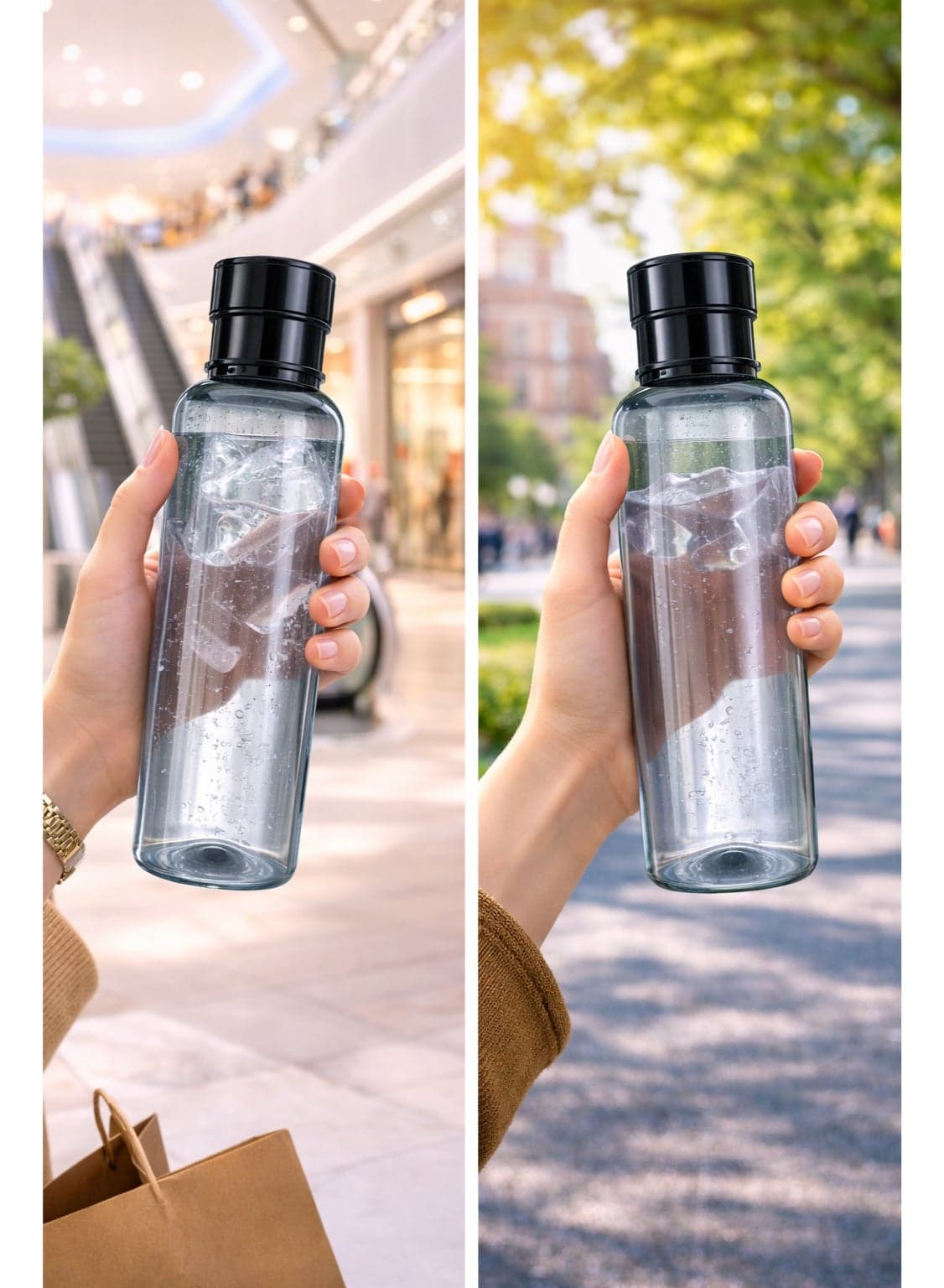 Clear Plastic Sports Water Bottle with Time Markers, Reusable and Leakproof for Gym, Fitness, Football, School, Kids, Outdoor Activities, Water, Juice and Milk (3)