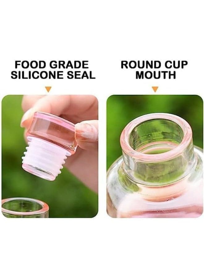 Clear Plastic Sports Water Bottle with Time Markers, Reusable and Leakproof for Gym, Fitness, Football, School, Kids, Outdoor Activities, Water, Juice and Milk (4)