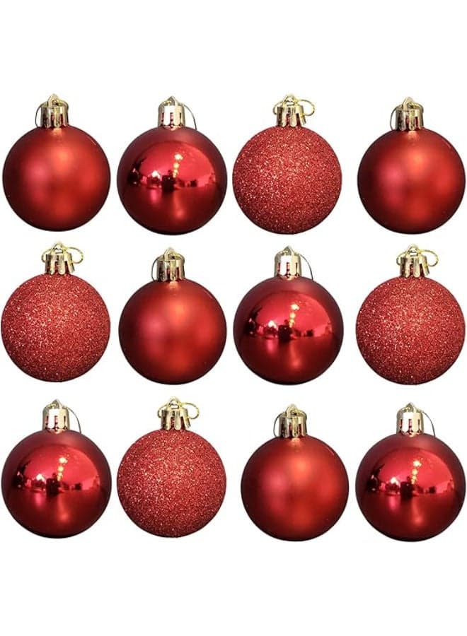 Pack of 12 assorted baubles, 5cm in diameter Home Decor Ornaments