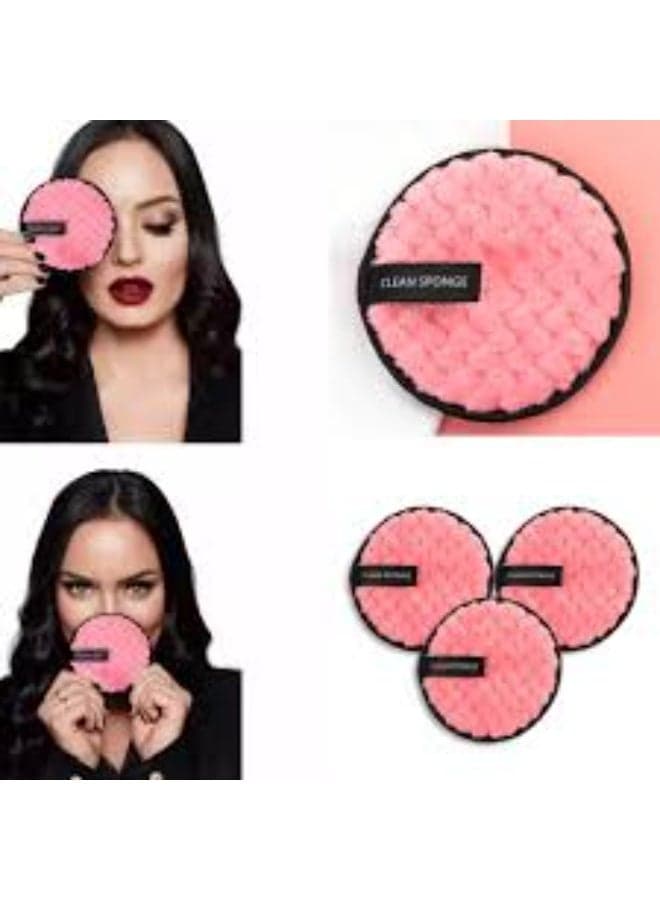 Makeup Remover Microfiber Cotton Pad Cosmetics Washable Makeup Towel Cleaning Sponge Skin Care Tool Makeup Remover may vary color 1PC Make Up Sponges (٣)