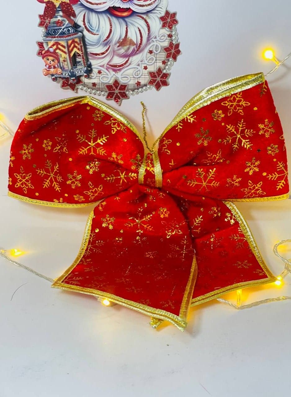 Red Christmas Bow, Pre-Tied. 22" Fabric Bow, Christmas Wreath Bow, Christmas Tree Decoration, Christmas Party Decoration Bows (Red Organza) Home Decor Ornaments