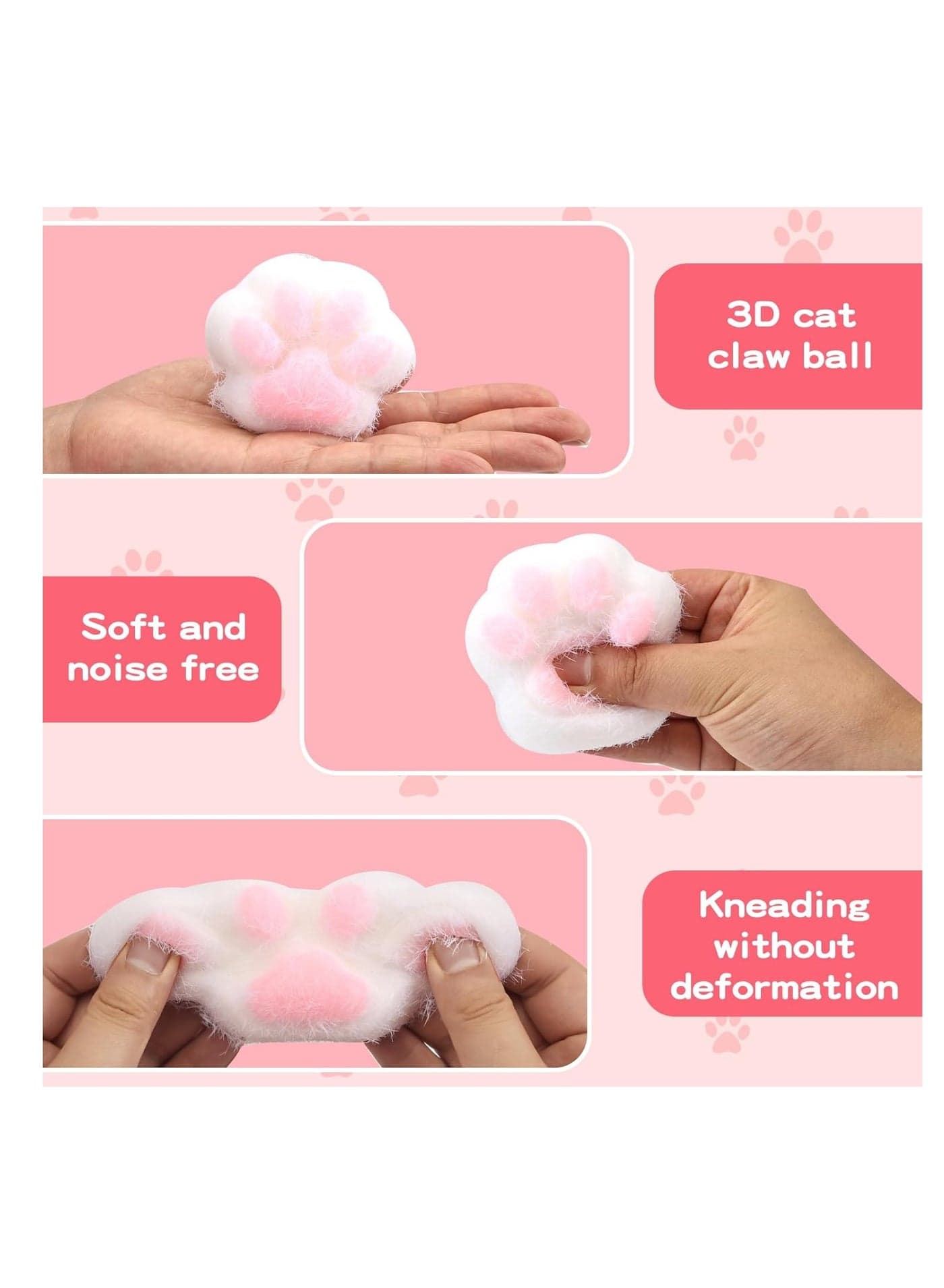 Irokasbar Taba Squishy Cat Paw Squeeze Toys for Kids, Kawaii Squishy Fidget Toys, Cute Things for Teen Girls and Boys, Cat Themed Teenage Girl Gifts Trendy Stuff (Purple Plush Cat Paws) (٤)