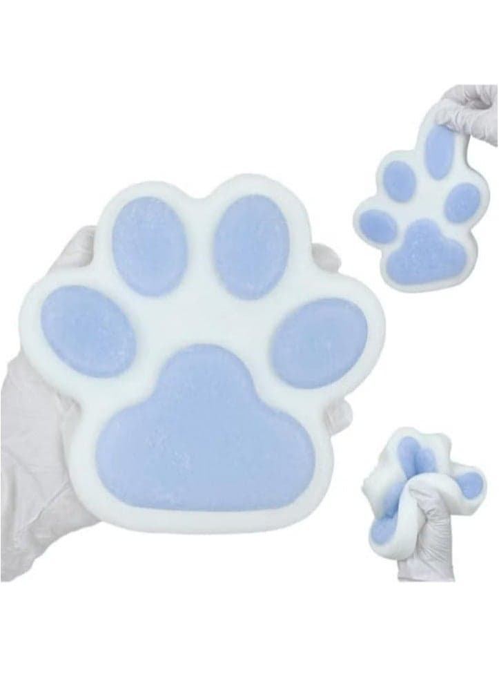Big Cat Claw Squishy 5.5 Inch Large Size Squishies Squeeze Toys Pinch Family Squishy Cute Soft Silicone Giant Cat Claw Tangcii Fidget Stress Relief Sensory Toys Gifts for Adults Women (Blue + White)