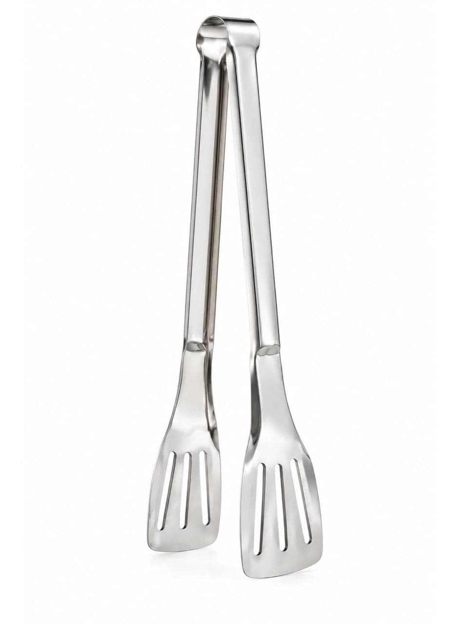 Stainless Steel Kitchen Tongs with Slotted Head – For Grilling, Frying, and Serving (7)