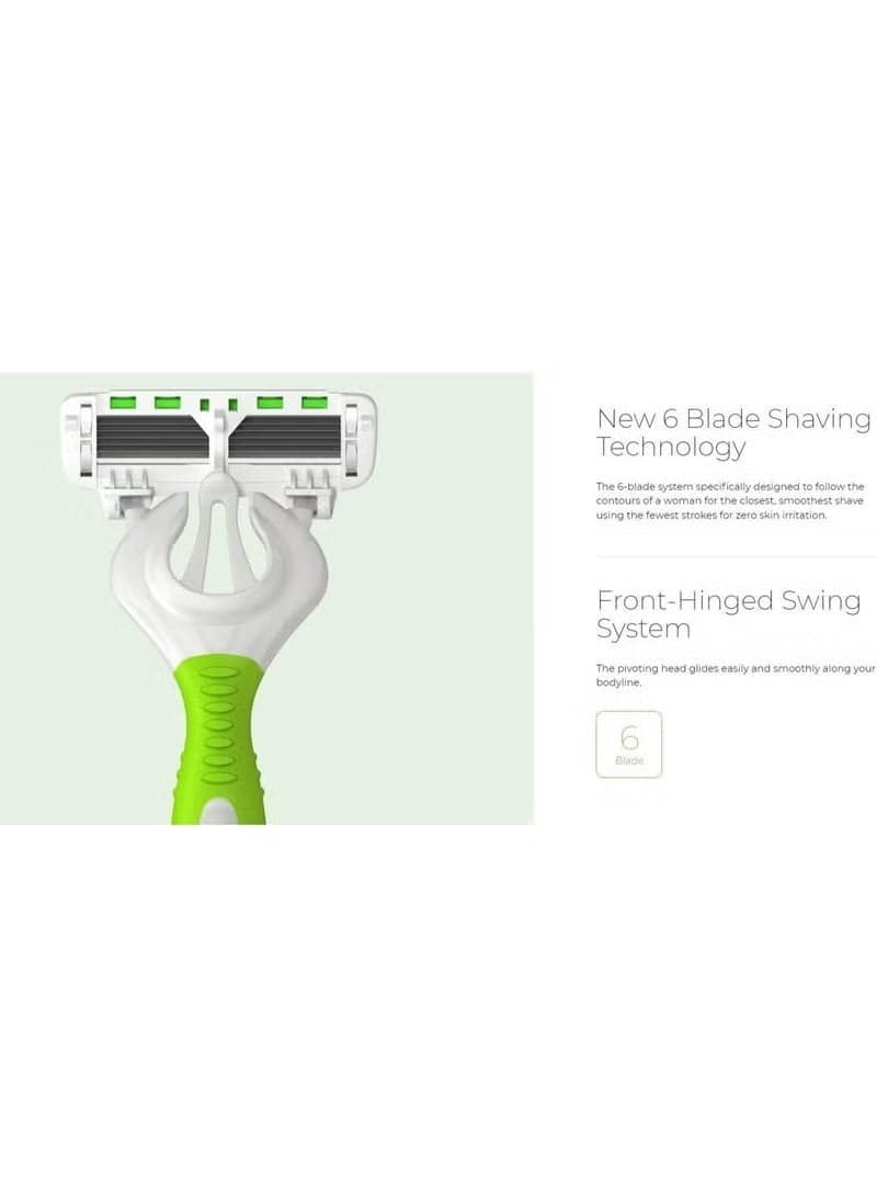 EVE 6 PORTABLE Women Razors – 6 Blades Smooth Shave Women's Razors & Blades (٤)