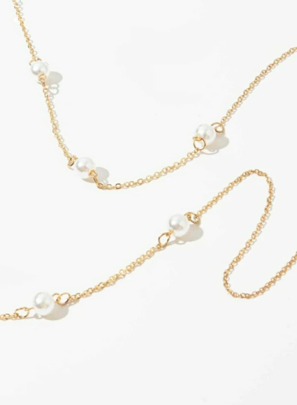 Women Eyeglasses Golden Metal Chain With Pearls Women's Fashion (3)