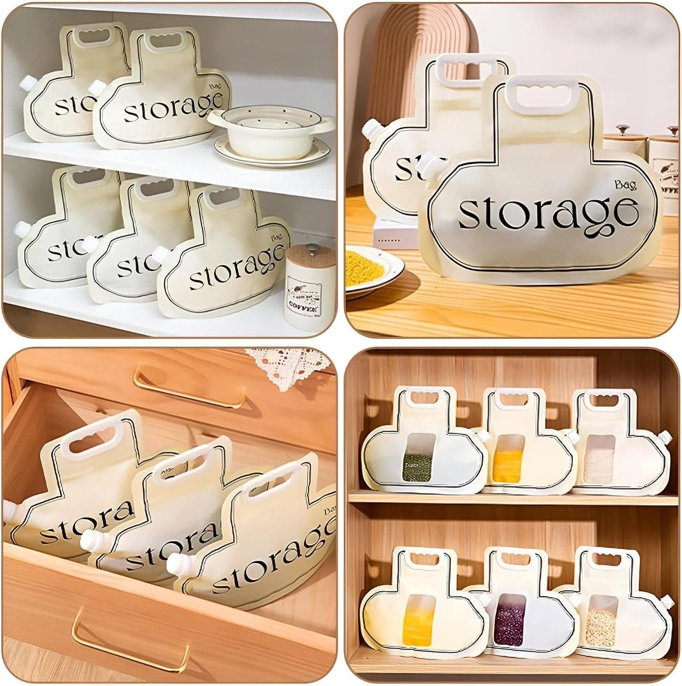 Reusable Waterproof Airtight Storage Bags - Perfect for Food Storage and Pres... Space Saver Bags (9)
