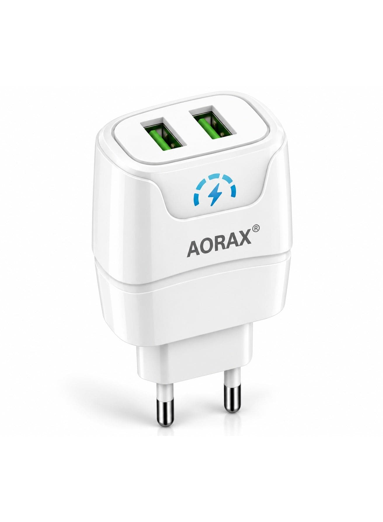 Model 872 Dual USB Fast Charger with Auto-ID & Auto-Max, 3.0A Output, Smart Chip & 1M USB To Type-C Fast Charging Data Cable, 2-Port USB Wall Adapter for Smartphones, Tablets & Compatible USB Devices