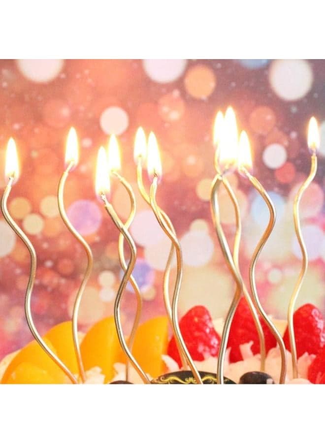 Next Store Tall Metal Birthday Candles – Elegant Spiral Design for Cake and Dessert Decoration, Perfect for Parties and Special Occasions, Available in Silver, Gold, Rose (3)