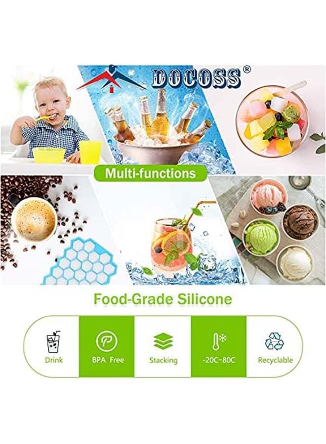 Pack Of 3 Silicone Ice Mold Premium Ice Cube Moulds Maker 37 Cavity Silicon Ice Tray For Freezer Ice Cube Trays With Lid (Multicolor) (7)