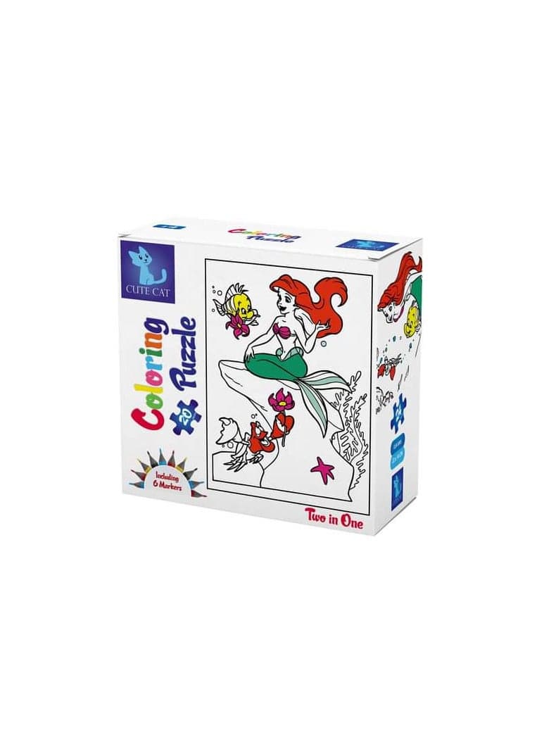 The little mermaid coloring puzzle 2*1 (20 and 24 pieces) Jigsaw Puzzles