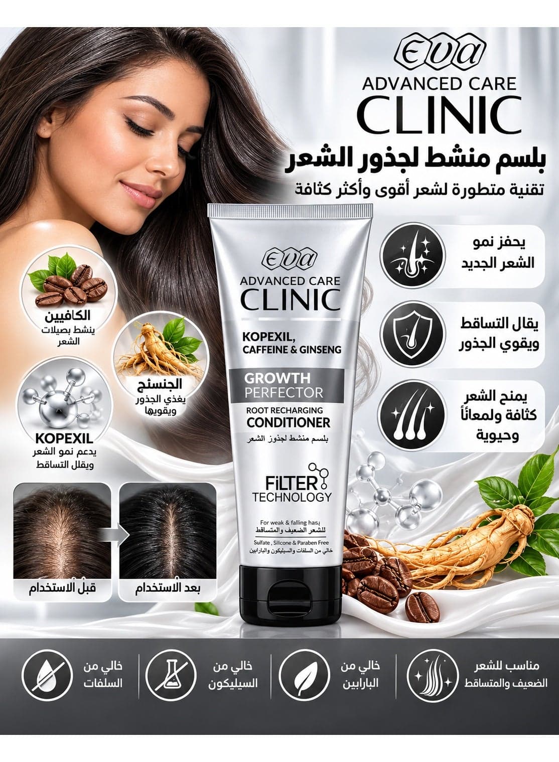 Advanced Care Clinic Growth Perfector Root Recharging Conditioner For Weak & Falling Hair 230ml (٢)
