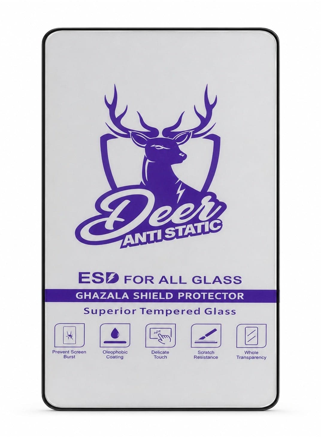 Deer Al-Ghazala Anti-Static ESD Tempered Glass Screen Protector Compatible with Samsung Galaxy M52 - Full Glue Black Frame Mobile Screen Protectors (٢)