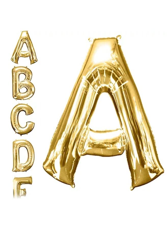 Gold Helium Number & Letter Foil Balloons – 5 Pieces | 5-Inch? Alphabet & Number Balloons for Birthdays and Celebrations (2)