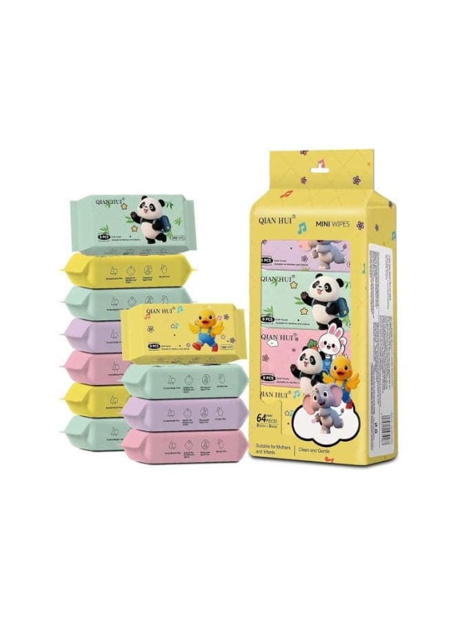 BABY WIPES Baby Wet Wipes, 64 Sheets, Soft Daily Cleansing Wipes, Yellow Pack, Model SJ-0076 Cleaning Wet Wipes