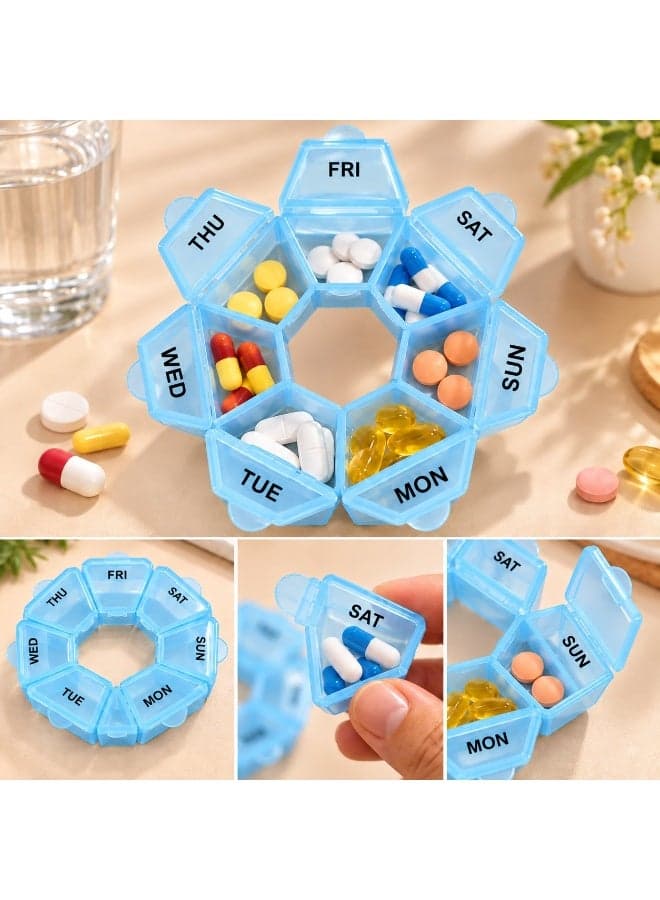 7-Day Weekly Pill Organizer – Portable Flower-Shaped Medicine Box for Daily Medication Organization (2)