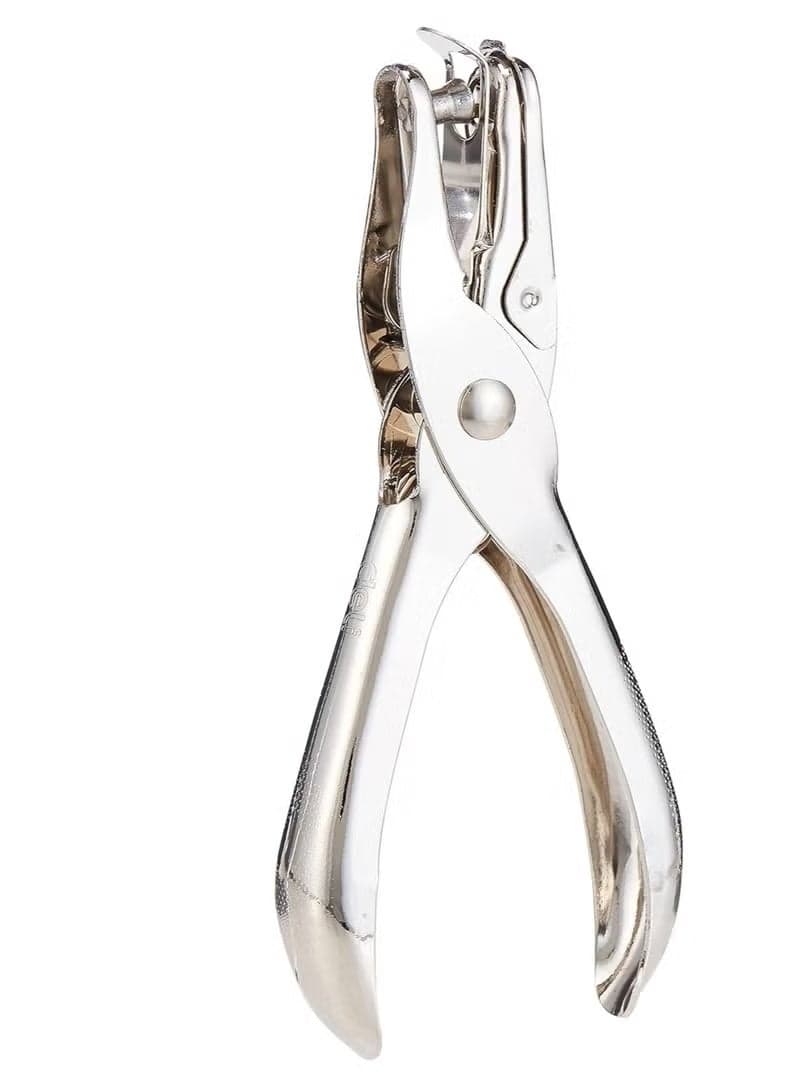 Metal Hand Punch, 1 Hole Punch, Single Hole Punch, Stainless Steel Paper Punch, 6 mm, Silver