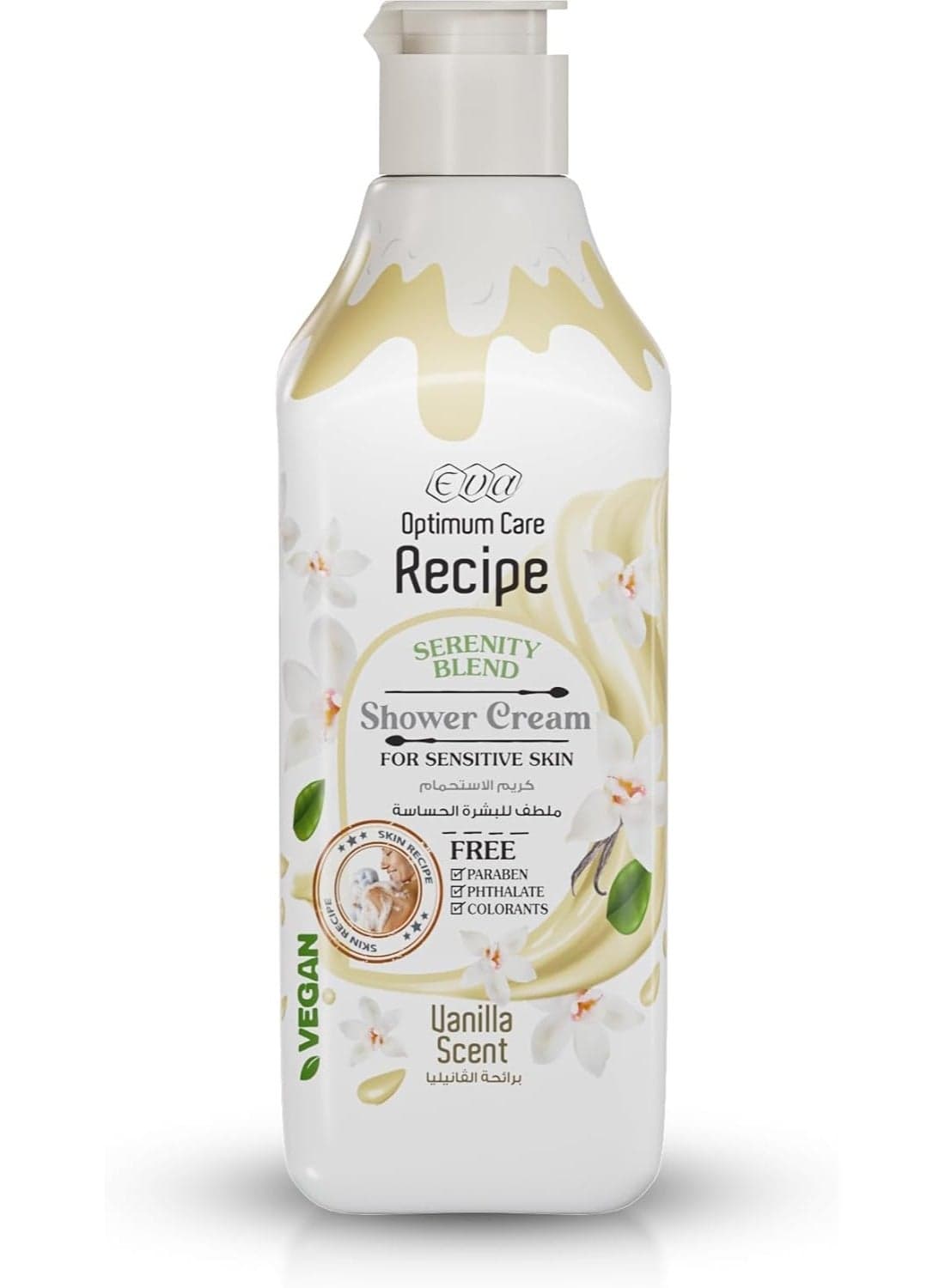 Eva Optimum Care Recipe Serenity Blend Shower Cream For Sensitive Skin - Vanilla Scent 370 Ml Shower Gels & Body Wash