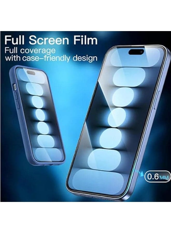 iPhone 15 Pro Max Screen Protector, Military-Grade Protection Full Coverage, Anti-Fingerprint Ultra Clarity, Tempered Glass For iPhone 15 Pro Max 6.7 inch Mobile Screen Protectors (٣)