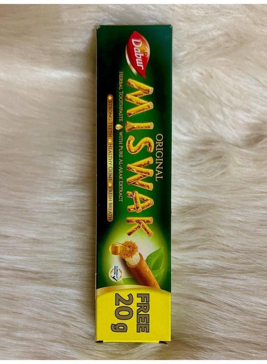 Dabur Miswak Original With Pure Al-arak Extract 60 gm+20gm for 2 pieces (Packaging may vary) Toothpaste (٢)