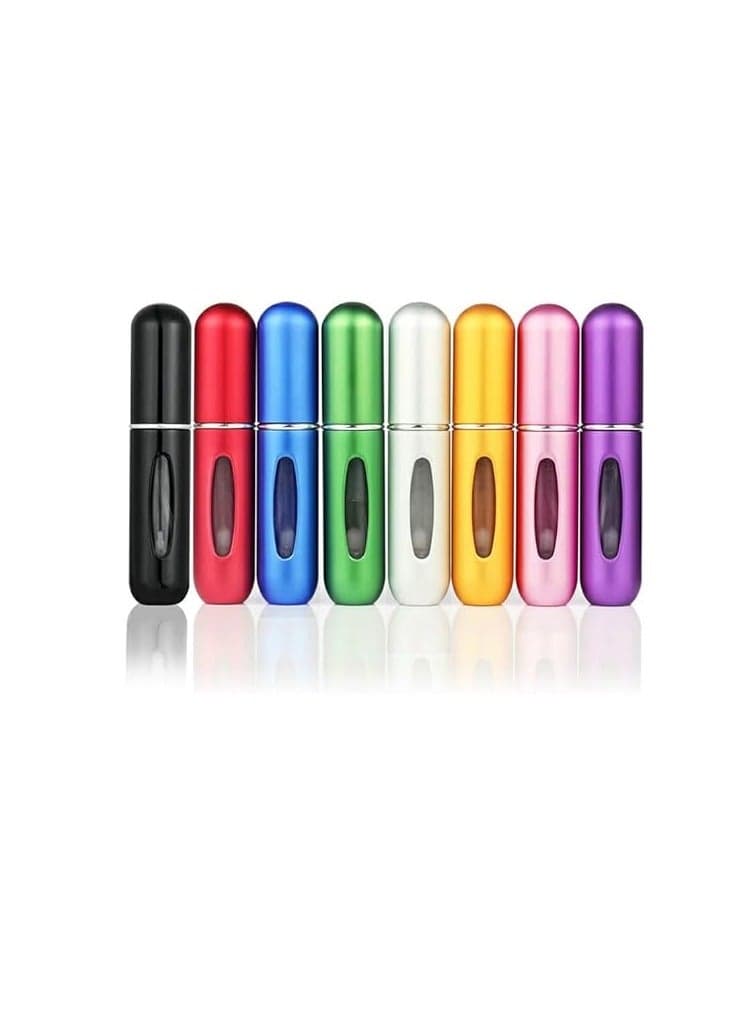 Luxury Mini Portable Refillable Perfume Bottle 5ml Round Tube Pump Empty Cosmetic Travel Perfume Bottle (Matte Blue) (٢)