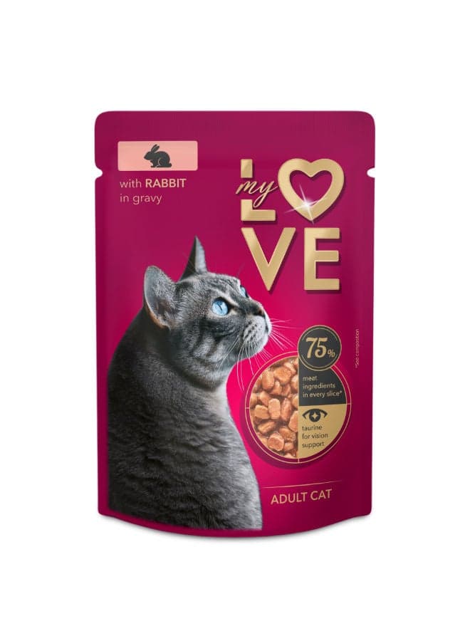 My Love Cat Wet Food Rabbit in Gravy - Pouch 85 gm Cat Wet & Canned Food