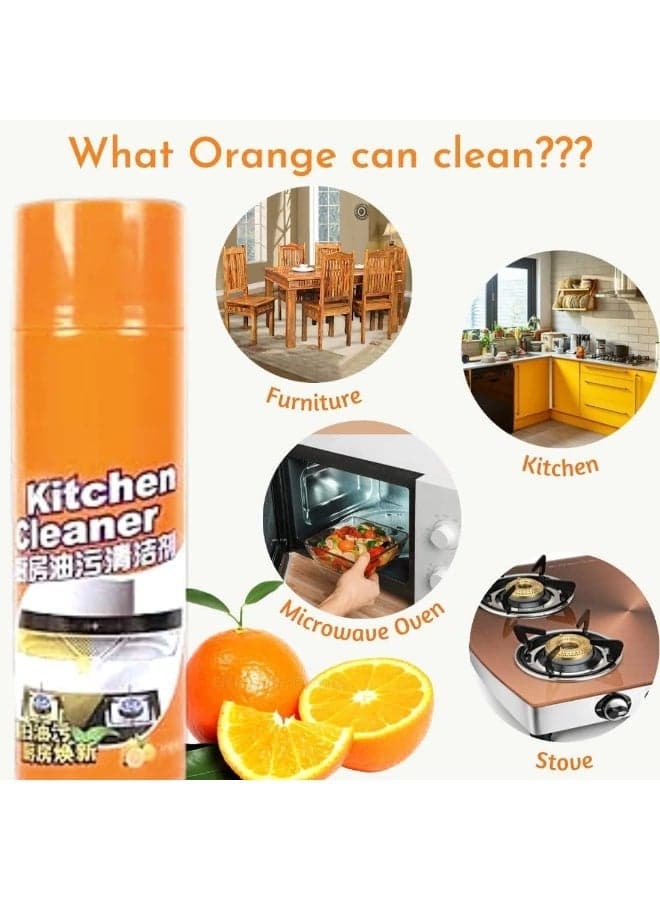 Multipurpose Bubble Foam Cleaner Kitchen Cleaner Spray Oil & Grease Stain Remover Chimney Cleaner Spray Bubble Cleaner All Purpose Foam Degreaser Spray for Kitchen Bubble Cleaner Spray (٢)