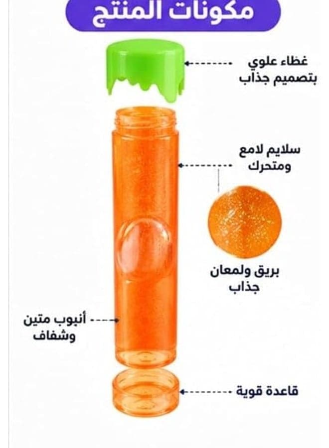 First Choice Magic Moving Sensory Slime Tube for Stress and Anxiety Relief – Transparent Glitter Squeeze Tube for Developing Motor Skills and Focus (1 Piece – Assorted Colors) Slime & Putty Toys (٢)