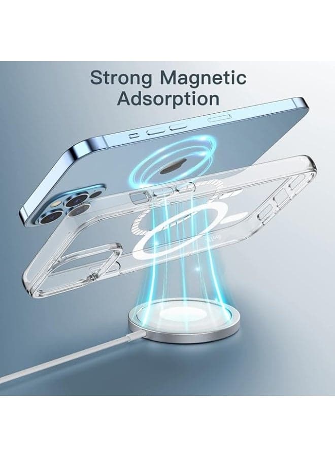 Protective case compatible with iPhone 11 Pro with built-in magnet and MagSafe - Slim, scratch-resistant, and drop-proof case - by X-Tech - transparent Cases & Covers (٣)