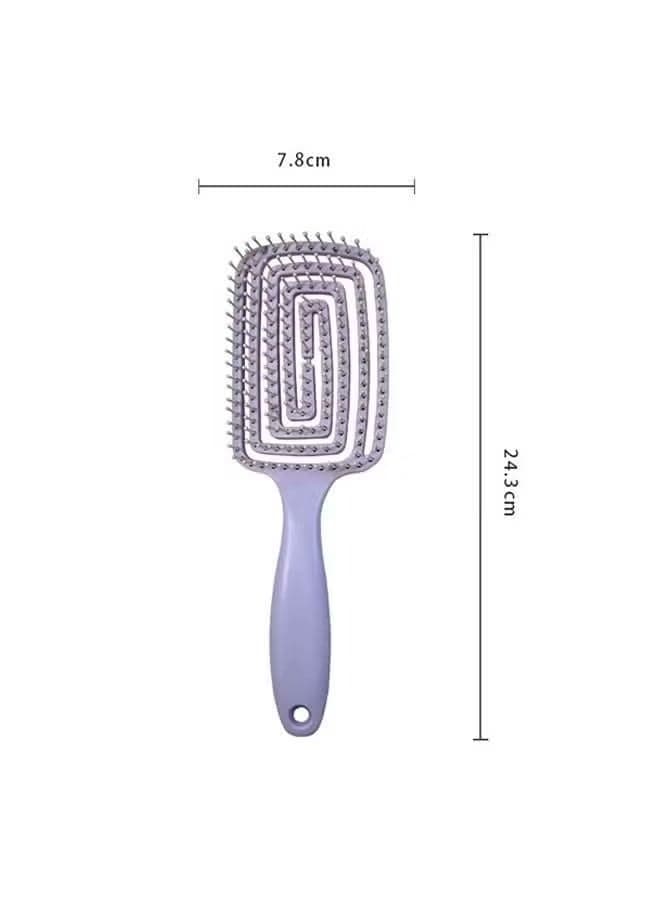 Curved Vent Hair Brush, Anti Static Detangling nylon Massage Brushes, Blow Dryer Brush Hairdressing Styling Tools (٢)