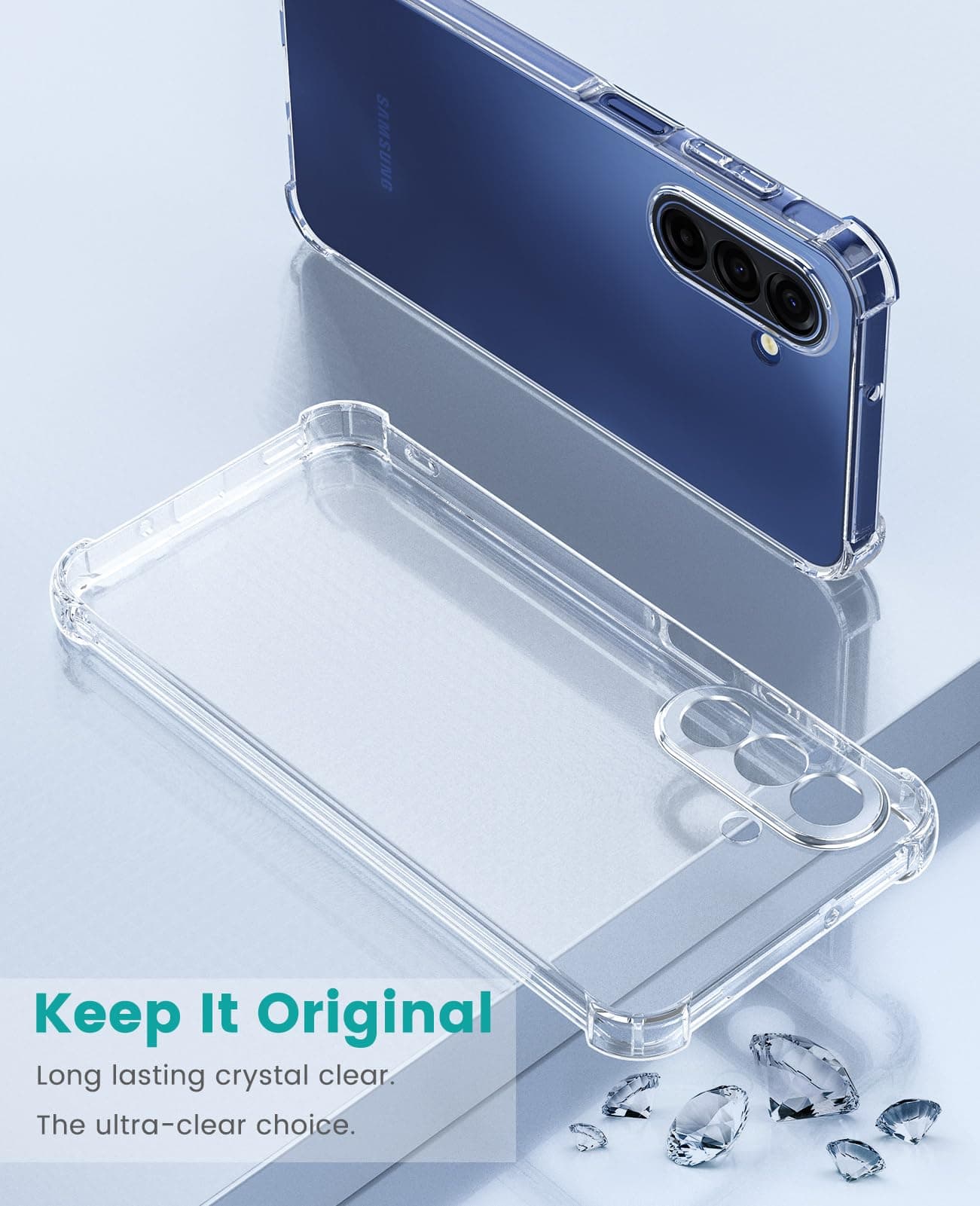 Case for Samsung Galaxy A17 5G / 4G - Transparent, Ultra-Thin Silicone TPU with Drop-Proof Corners (٥)
