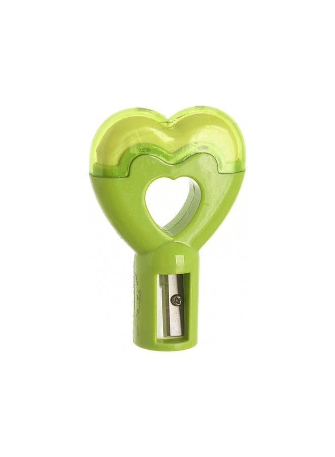 2-in-1 office tool with a stylish heart design (pen sharpener + eraser with transparent cover) Stationery Sets