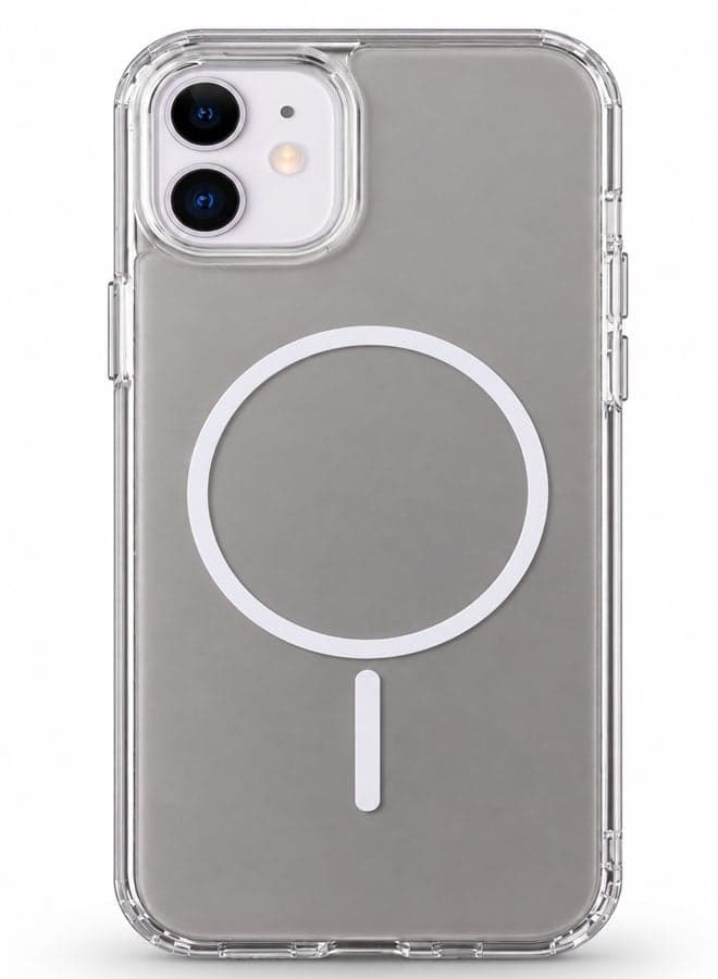 MagSafe Case for iPhone 12\12 Pro – Shockproof Magnetic Cover, Colored Back with Clear Edges, Scratch-Resistant, Raised Camera Protection, Slim Protective Case - Titanium
