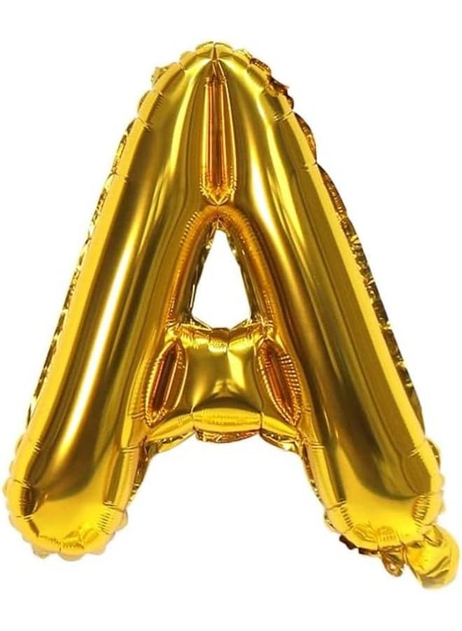 Generic 32 Inch Letter A Foil Balloon – Gold, 1 Pc | Self-Sealing & Reusable | Inflate with Helium or Air | Party & Photo Backdrop Décor