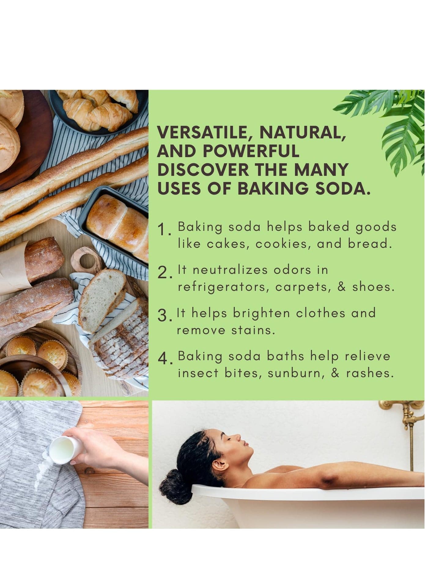 Bliss of Earth Baking Soda For Food & Cleaning Purpose 400gm Pure Sodium Bicarbonate for Baking Cleaning and Deodorizing Food Grade Non-GMO Eco Friendly All Purpose Cleaners (٥)