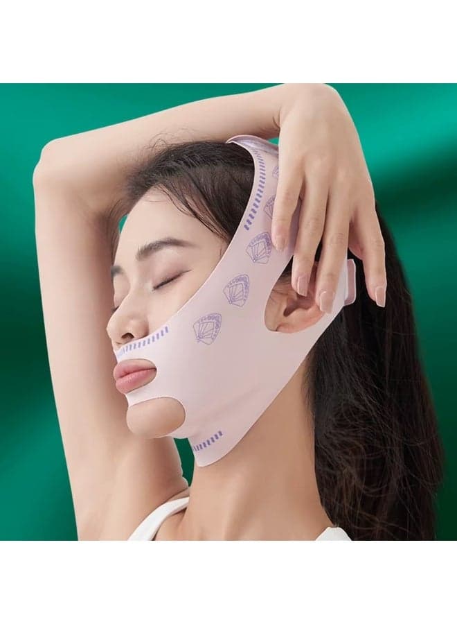 Lycra rubber V Face Mask for Face Lift Facial Slimming Bandage for Chin Cheek Double Chin Reducer for Women Men Skin Tightening Belt for Slim Lift, 1 count Face Massagers & Rollers (٩)