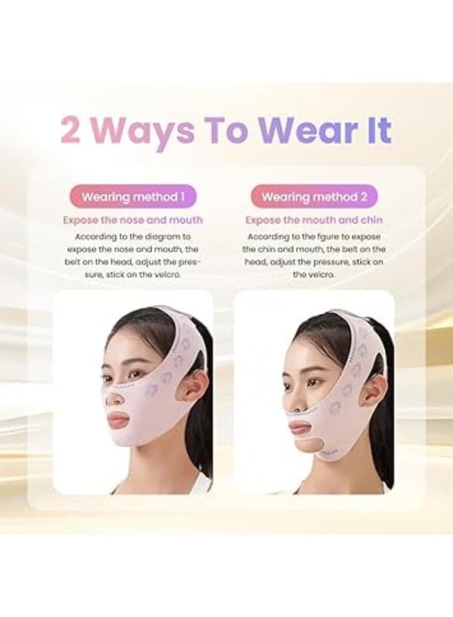 Lycra rubber V Face Mask for Face Lift Facial Slimming Bandage for Chin Cheek Double Chin Reducer for Women Men Skin Tightening Belt for Slim Lift, 1 count Face Massagers & Rollers (٨)