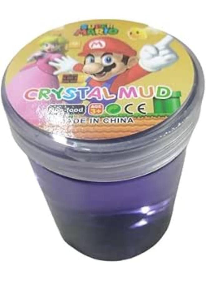 Slime Crystal Mud with squishy Character in a Plastic Jar Super Marrio Style (Purple) Slime & Putty Toys